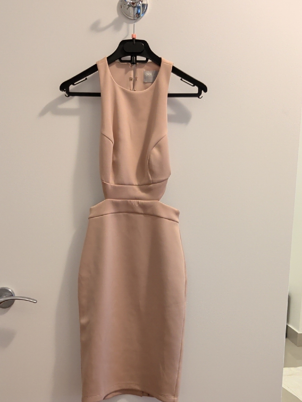 ASOS Blush Cutout Midi Bodycon Dress